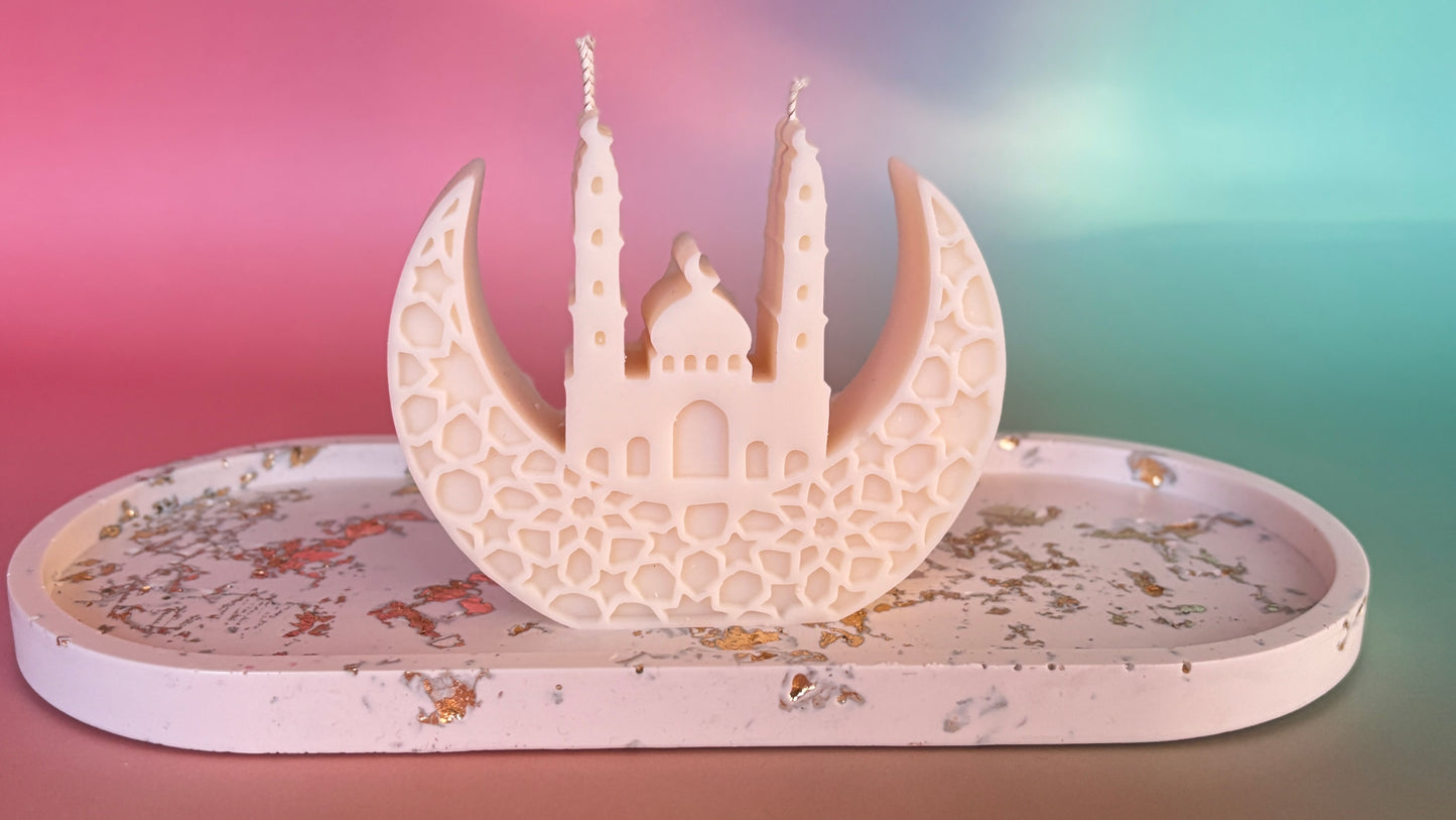 Ramadan-Kerze "Hilal" – Elegante Moschee im Halbmond