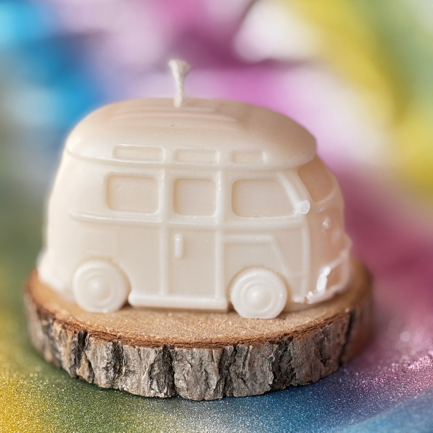 Retro Bus-Kerze aus natürlichem Rapswachs