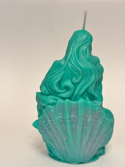 Maris – Meerjungfrauen-Skulpturenkerze aus Rapswachs
